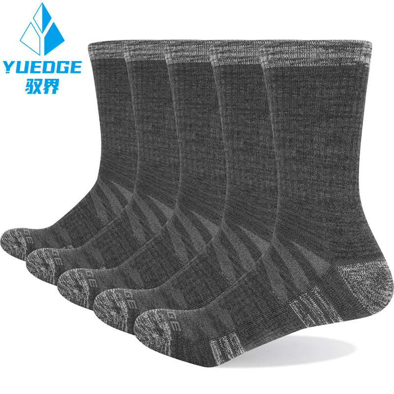 YUEDGE 10 Pairs Thickened Foot Bottom Towel Socks Hiking Socks Outdoor Sports Socks
